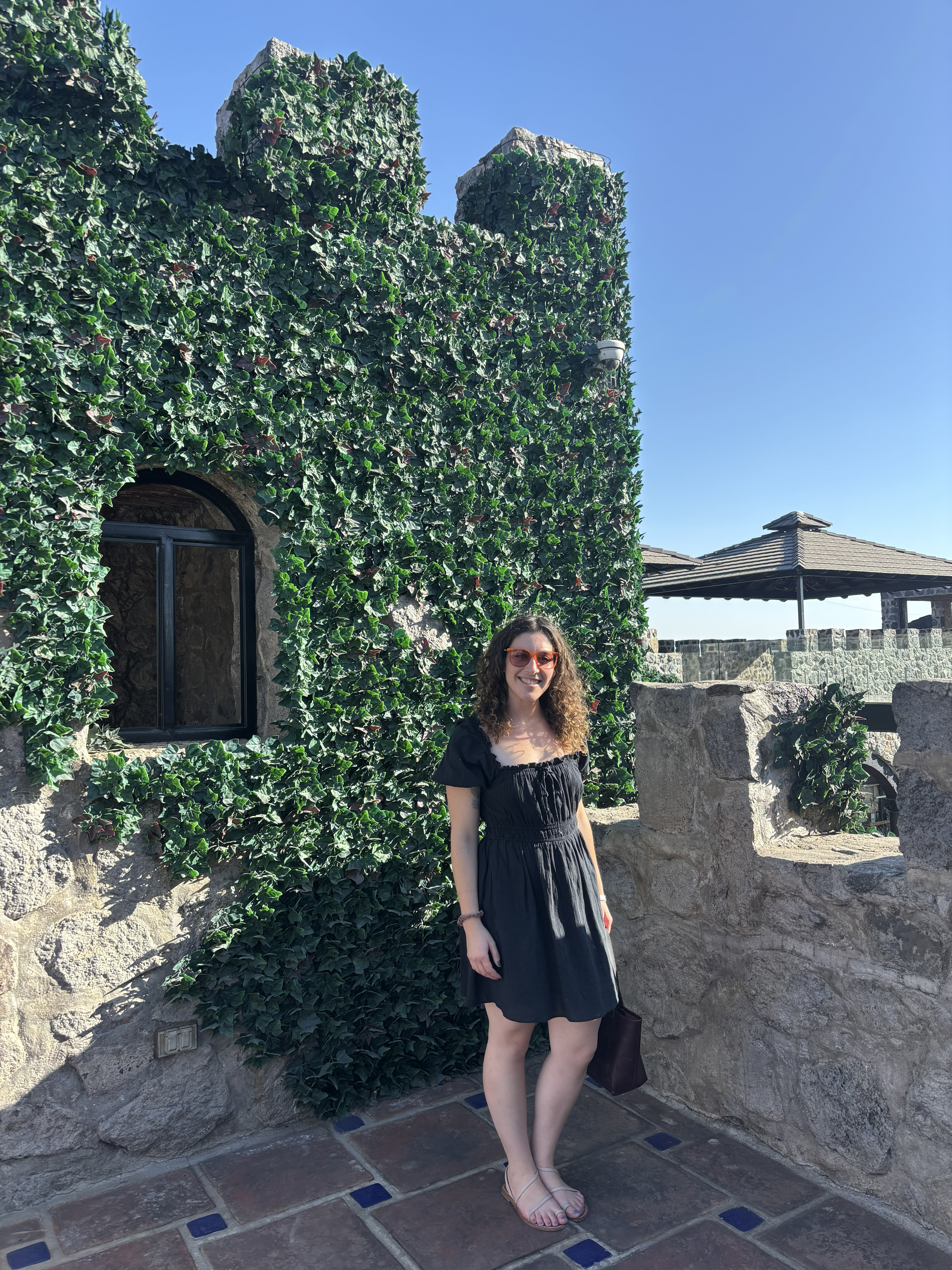 Stacey Badger at a castle. 